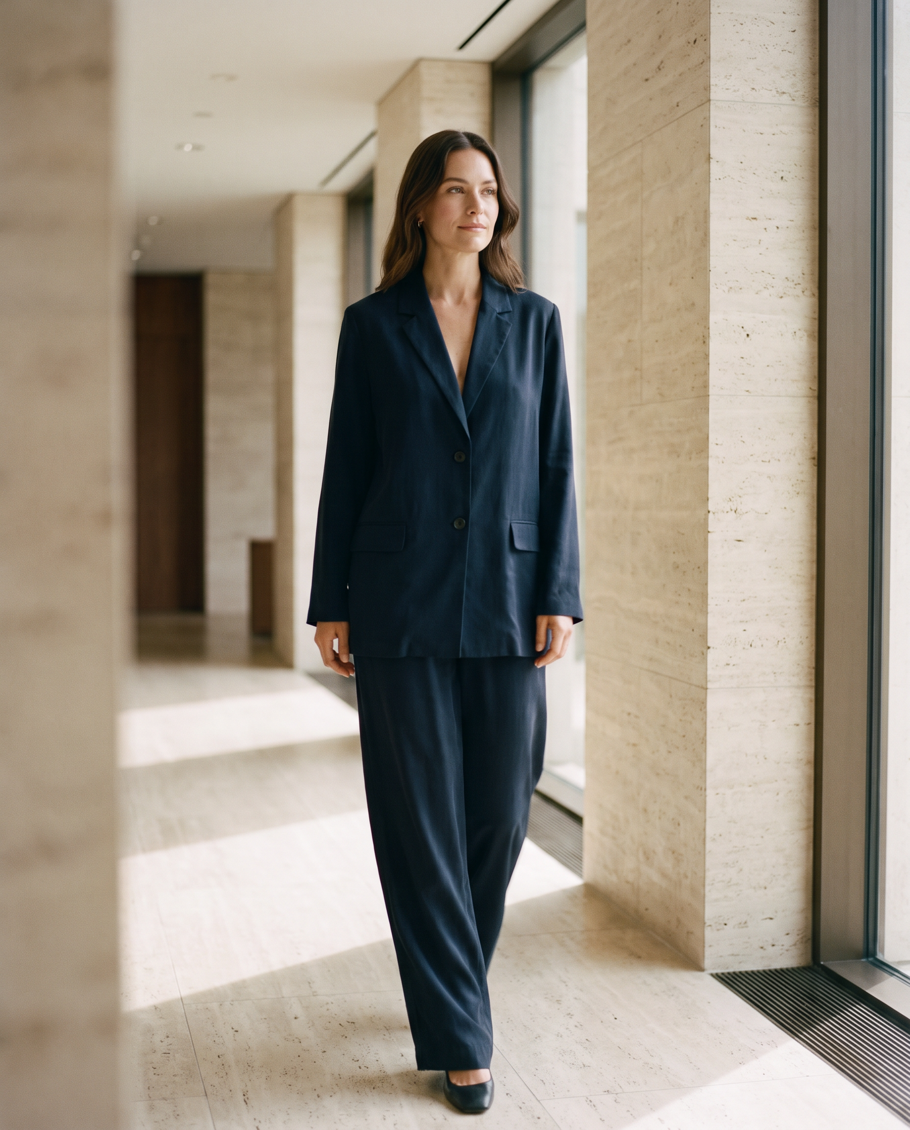 Navy viscose-Tencel co-ord set
